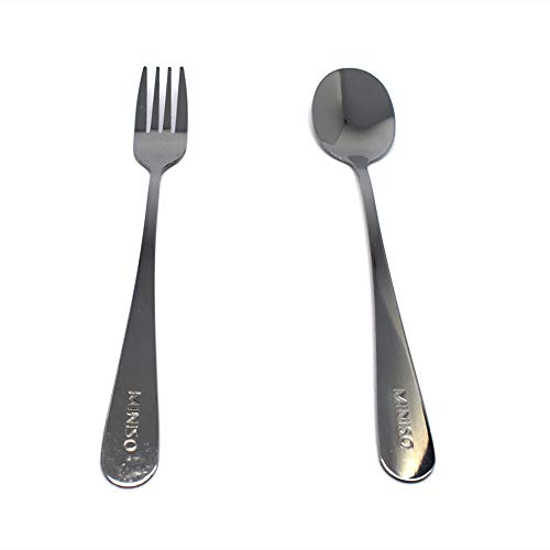 Image of MINISO Kitchen Stainless Steel Tableware Cutlery Set(Fork + Spoon),8.1 inch,90g