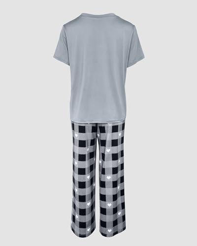 Image of CHICME Womens Pajamas Sets 2 Piece Short Sleeve Lounge Set Printed Loose Pants Pj Sets Loungewear Set