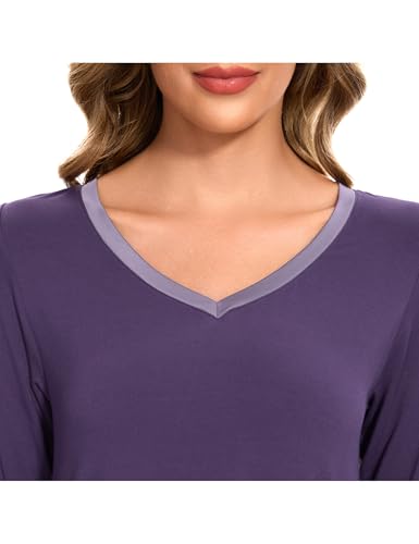 Image of GYS Womens Bamboo Viscose Nightgown Super Soft Lightweight Night Shirts for Sleeping