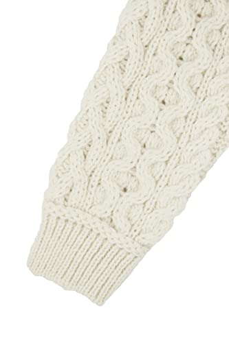 Aran Crafts Women's Irish Cable Knitted Wool 2 Pocket Sweater (C4443-Xl-Nat) Natural #TOP4