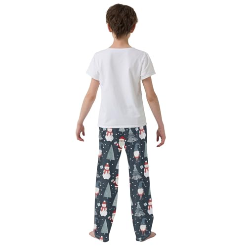Boys' Pants Christmas Gnomes Tree Navy Long Bottoms Jogger Pants Elastic Waist Trousers with Pockets S-XL3