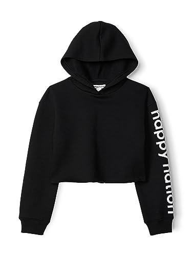 Happy Nation Girls Fleece Crop Hoodie Sweatshirt