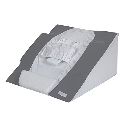 CANDIDE - Matelas Bébé Morpho Clive Avec Plan Incliné 30°, Produit Médical Breveté, Fabriqué En France, 0-3 mois, Déhoussable, Ceinture Et Gilet De Maintien, 55x63x30cm