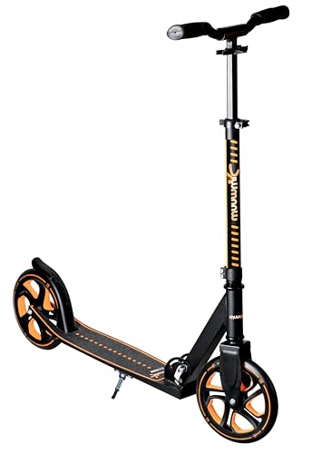 Muuwmi Aluminium Scooter Pro – 215 mm Räder - ABEC 7 Lager - Höhenverstellbarer Lenker - Geeignet für Kinder und Erwachsene - GS-Zertifiziert - Bis zu 100 kg - Tretroller orange