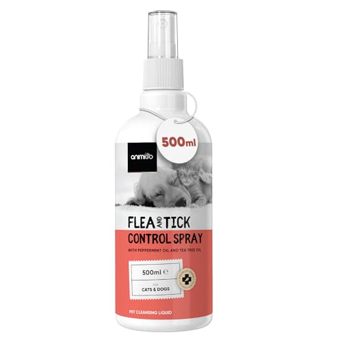 animigo Flea Spray for the Home Dogs & Cats 500ml - Lick-safe & Fast-Acting Flea Spray for Dogs - With Essential Oils to Control Ticks Lice & Mites