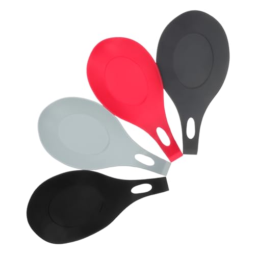 TOYMYTOY 4個 シリコン製スプーンスタンド 耐熱キッチン用レードルホルダー 調理器具収納 ラック スプーン お玉 対応 食器にマッチし清掃簡単