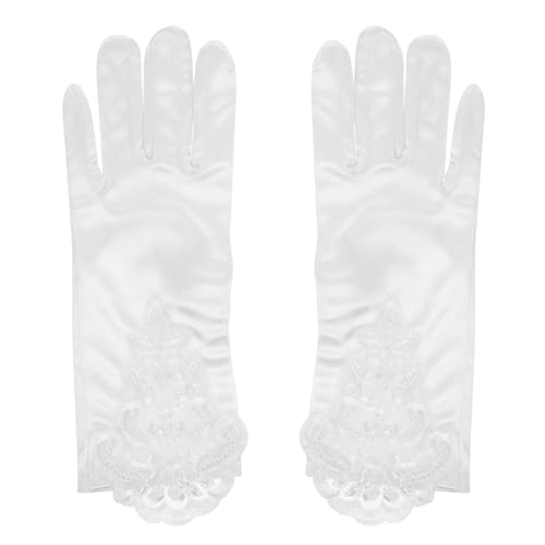 KESYOO 1 Pair Children's Gloves Girl Gloves Lace Gloves Little Gloves Banquets Gloves for Party Gloves for Gloves Girl Child White Accessories Polyester Flower Girl
