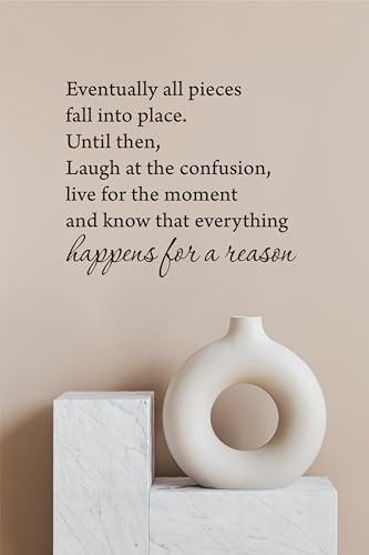 Decalgeek Eventually All Pieces Fall into Place Inspirational Quotes and Saying Vinyl Wall Art Home Decor Decal Sticker