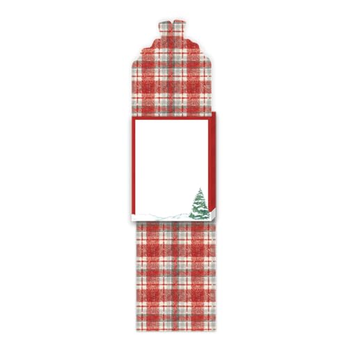 Image of Punch Studio Pocket Note Pads - 75-Sheet Heartland Christmas Notepad with Fold-Over Cover & Magnet Closure, 3 inch x 4 inch, Joy Wreath