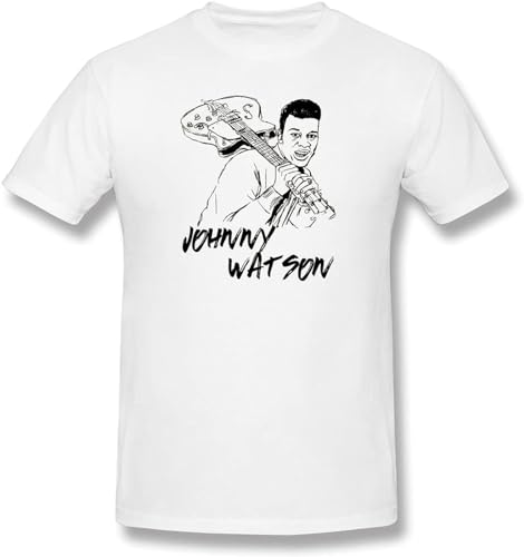 Photo de AmAirArT Johnny Guitar Johnny Watson Home Casual Graphic Durable T-Shirts for Men White 3XL