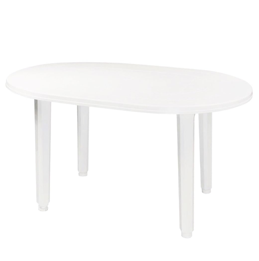COSHANO Oval Garden Table 130 x 90 cm Auxiliary Outdoor Detachable Portable