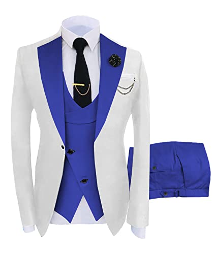 Men's 3 Pieces Suit Slim Fit Tuxedo Suit Formal Business Best Man Wedding Suit Jacket Pants Set3