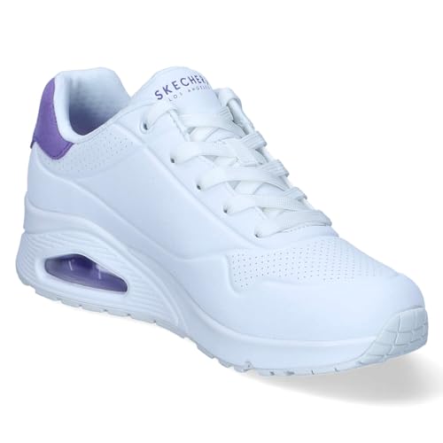 Image of Skechers Women's Uno-pop Back, White /Purple, 7.5