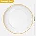 Goodluck 12 Inch Charger Plates, 50 Pack Clear Charger Plates with Gold Trim, Plastic Charger Plate Bulk for Dinner, Wedding, Party, Event Decoration, Clear&Gold