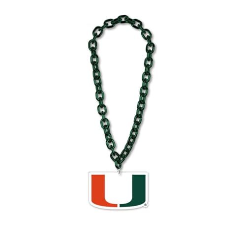 Wraft Fanatics 9416613413 Miami Hurricanes Necklace Big Fan Chain