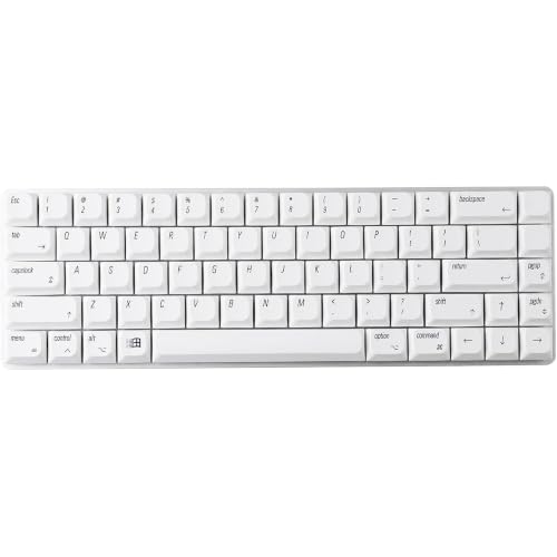 Image of YMDK Ultra-Slim Style Mx Low Profile Dye Sub PBT Keycaps for MX 61 64 68 75 84 87 96 108 Layout Mechanical Keyboard, 127 Normcore MAC White