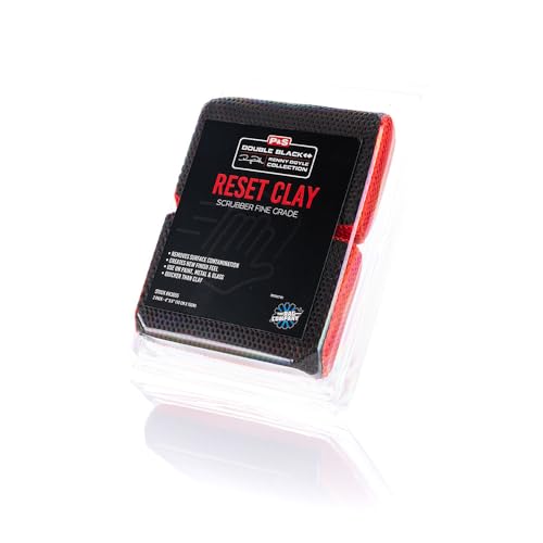 P & S PROFESSIONAL DETAIL PRODUCTS - Reset Clay Scrubber - Easily Cleans Painted Surfaces, Debris, and Road Grime Quickly and Efficiently Red/Black - 2-Pack