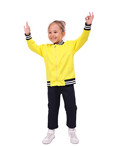 Image of LittleSpring Boys Girls Varsity Baseball Jacket Zip Up Bomber Jacket Thin 2-10Years
