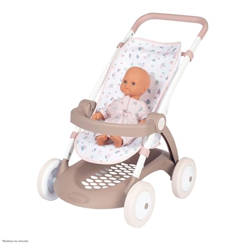 Smoby - Baby Nurse Puppenwagen - trendiger Puppenwagen für dein Püppchen bis 42 cm, mit waschbarem Stoffbezug, Metallrahmen und Sonnenschutz, für Kinder ab 18 Monaten – Bild 3