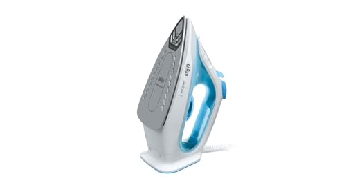 Braun Steam Iron, 2000W, 120g Steam Shot per Minute, Super Ceramic Soleplate, Self Clean, Anti Drip, 220ML Water Tank, Water Spray, 50% Energy Saving, SI1050BL, Blue