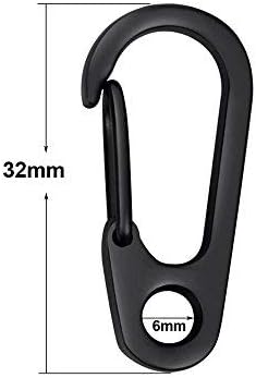 Mini Hanging Buckle, Uning Pack of 20Pcs Metal Spring Backpack Clasps Carabiners Hook EDC Keychain Fishing Camping Bottle Hooks Paracord Tactical Survival Gear (Black) - Image 3