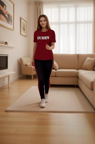 Image of Women's Front Taped Tracksuit Co-Ord Set, Stylish Activewear, Comfortable Sportswear Lounge Set | Soft Cotton Blend, Casual Activewear for Gym, Running, Travel & Loungewear