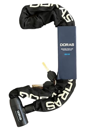 DORAS 120CM Length Bike Chain with 2 Keys, High Security Lock for Bike, Scooter, Skateboard, Gate, Door, Fence