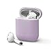 Produktbild elago Skinny Case Dünne Hülle Schutzhülle Kompatibel mit Apple AirPods 1 & 2 - Hochwertiges Silikon, Kein Scharniere, LED Vorne Sichtbar, Unterstützt Kabelloses Laden (ohne Karabiner, Lavendel)