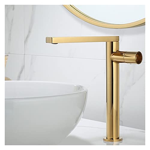 Grifo de lavabo alto negro monomando para evitar salpicaduras en el baño 3