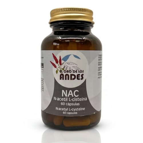 El Oro de los Andes NAC 60 Cápsulas de 600mg - Con N-Acetilcisteína (NAC) - Complemento Alimenticio para Defensas