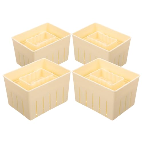 Gadpiparty Juego de 4 Moldes Prensa de Tofu y Queso Casero Herramienta Doméstica para Prensar Queso y Tofu Molde Liso 140X105X95 MM Prensa Sencilla
