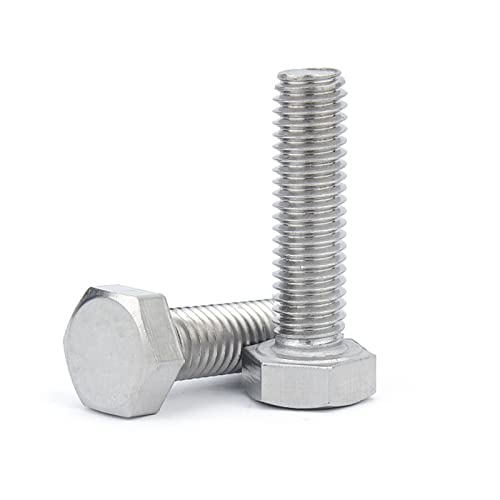 Image of 1 /2-13x1 inch Hex Head Screw Bolt, 304 Stainless Steel 18-8, Full Thread, Coarse Thread UNC, ASME B18.2.1, 5 Pcs-Pack