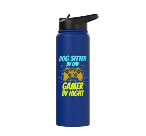 Dog Sitter By Day Gamer By Night Funny Dog Sitter Gaming Stainless Steel Insulated Water Bottle – vue 3