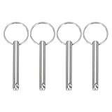 QUARKZMAN Schnellspannstifte, Durchmesser 1/4" (6mm) Nutzlänge 1,38" (35mm) Gesamtlänge 2,56" (65mm) Bimini Top Stift Marine-Hardware aus Kohlenstoffstahl für Bootszubehör, Packung mit 4