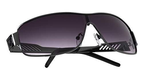 Khan Tune - One Piece Shield Metal Cut Sunglasses2