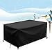 Produktbild AJALGZ Abdeckungen für Gartenmöbel Wasserdicht 160x95x90cm/LxBxH Schwerlast Regenschutz und Staubfest Gartentisch Abdeckung Abdeckplane Rechteckige Abdeckung Gartenmöbel Winterfest-Schwarz