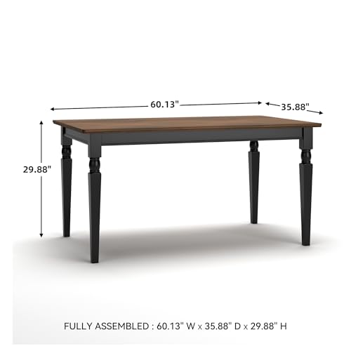 Signature Design by Ashley Owingsville Rustic Farmhouse Dining Room Table, Black & Brown