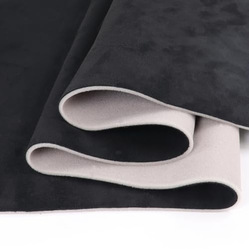 Suede Headliner Fabric with Foam Backing Material for Home Repair Headliner Replacement 60" Width Sold by The Yard (96"×60“, Black)