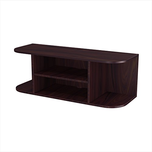 Stony-Edge Floating Wooden TV Wall Mount Shelf (Espresso) - Mounted Shelves for Blu-Ray Players, Video Game Consoles, Cable Boxes, Speakers - Easy to Assemble Furniture