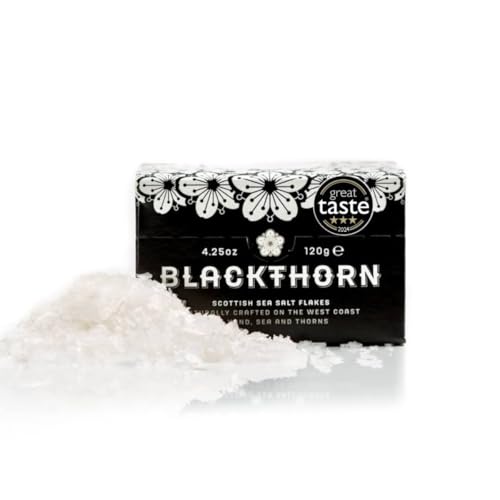 Blackthorn Scottish Gourmet - Copos de sal marina - Natural y sin refinar - Producción sostenible - Vegano rico en minerales - 120 g