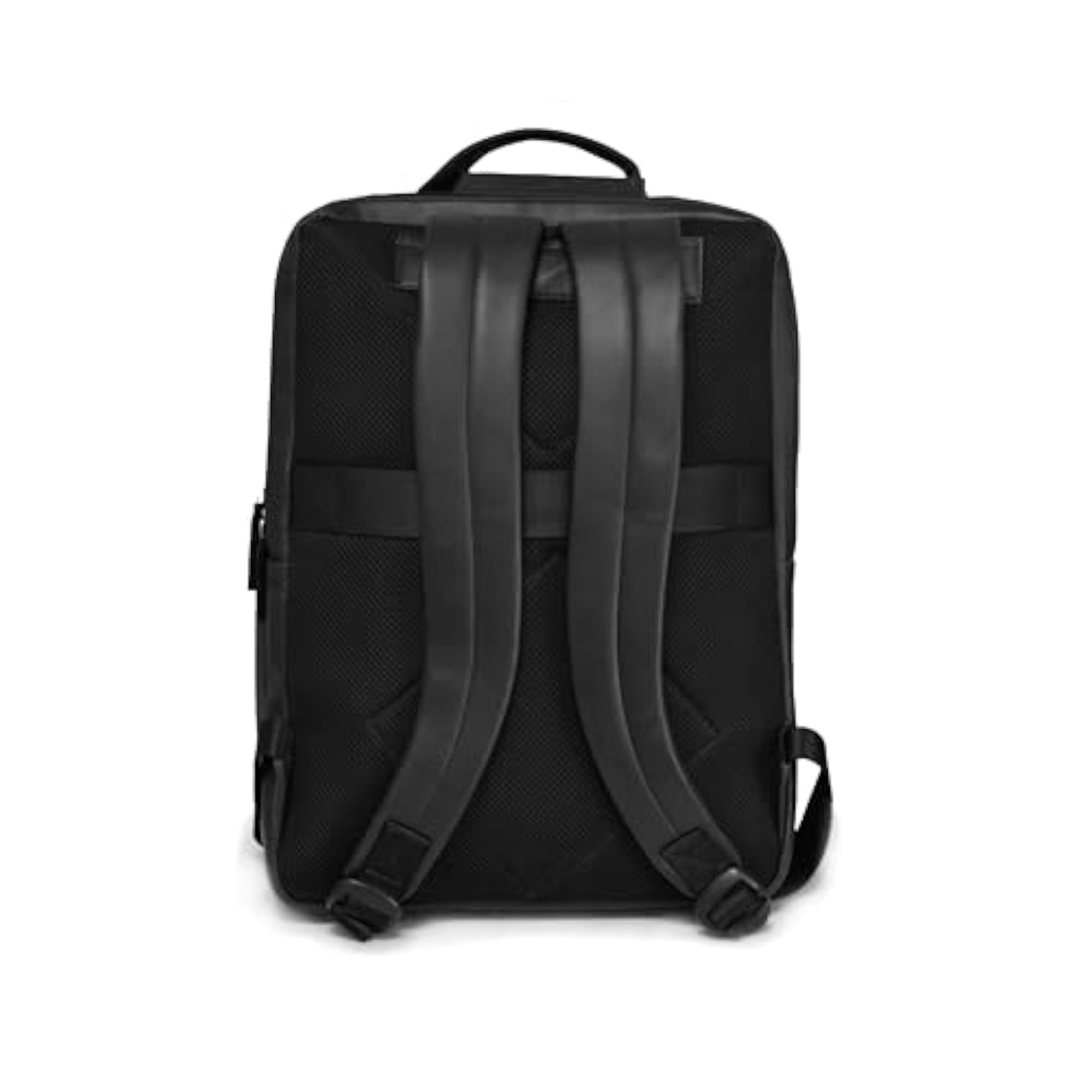 FAULKNER Black PU Laptop Backpack for 15.6 Inch Laptop