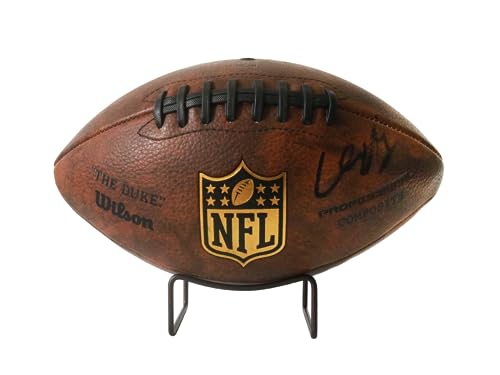 HillSpring Metal Football Display Stand, Base Holder for Basketball, Bowling, Soccer, Volleyball, Rugby and Other Autographed Balls