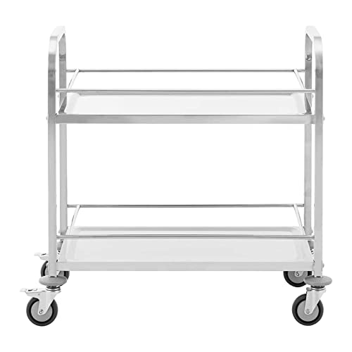 Royal Catering RCSW-108 serveerwagen 2 boorden 70 x 38 x 3 cm 72 kg keukenwagen roestvrij staal keukenrolwagen trolley… - Afbeelding 5