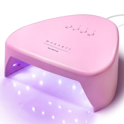 Makartt UV Nail Lamp for Gel Polish - 41mW/cm² Nail Dryer with 18 LED Beads Auto Sensor 4 Timers 99s Low Heat Mode, Triangular Flash Cure Lamp Plug in Gel Nail Lamp for Home Salon Gift (Pink)