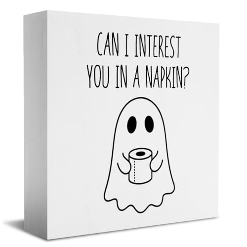 Gifts for Neat Freaks: Top Innovative Tools for Organized Living 6 Funny Bathroom Halloween Wooden Box Sign Can I Interest You In A Napkin Wood Signs Decor Retro Bathroom Decorations for Home Toilet Washtroom Shelf Tabletop Desk