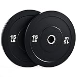 ZELUS Juego de 2 Discos de Pesas 6.8KG con Orficio de 50mm Discos Olímpicos para Pesas con Insertos de Acero Inoxidable Disco de Peso para Entrenamiento de Fuerza (6.8KG)