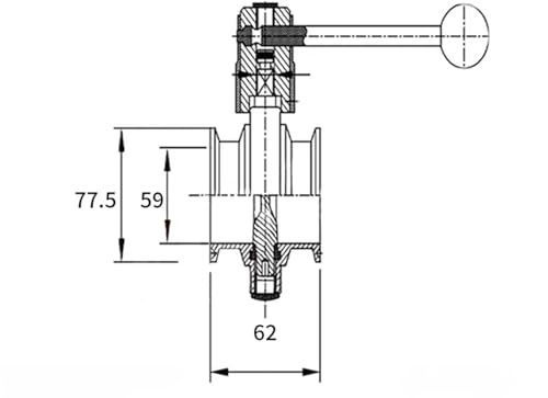 Vanne papillon de brassage à domicile en acier inox à fixation rapide tri-clamp