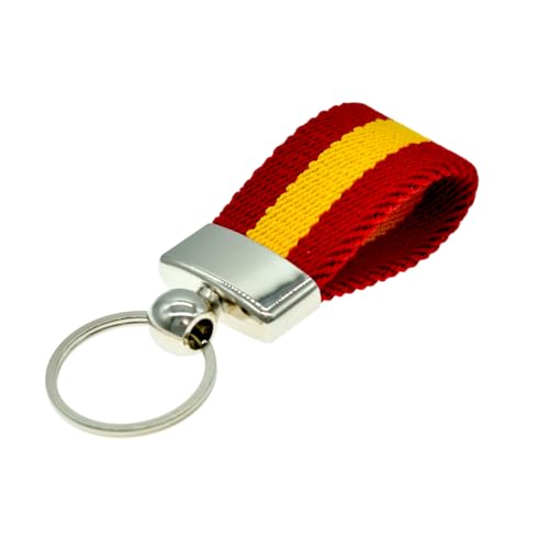 Schlüsselanhänger aus Stoff mit spanischer Flagge – ideal zum Personalisieren von Schlüsseln, Auto, Handtasche, Geldbörse, Unisex-Zubehör für Damen und Herren, spanischer Stolz, Modell 1