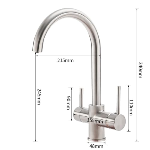 Robinets de filtre à eau de cuisine G1/2 mitigeur évier noir