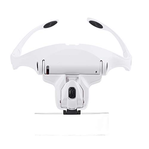 Lupa de 5 lentes 1.0X-3.5X Tiara de aumento de óculos com 2 luzes LED Lupa multifuncional Lupa de óc